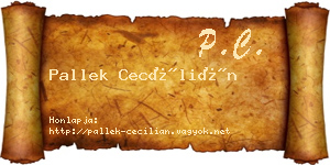 Pallek Cecílián névjegykártya
